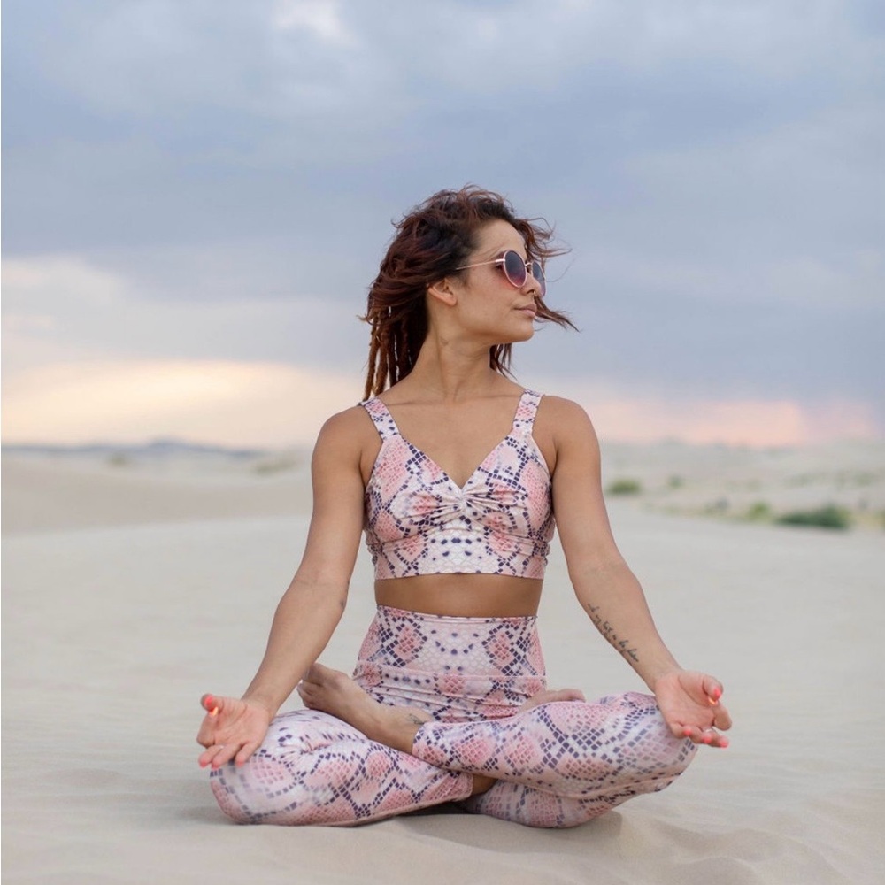 Savvi Kiwi Sports Bra in Nude Snakeskin Print